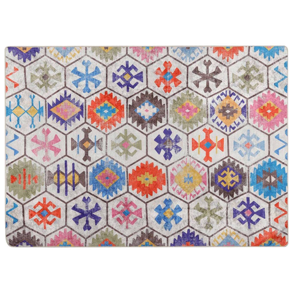 Tapis lavable multicolore facile à nettoyer pour séjour et chambre