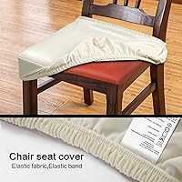 Vista 3 de YISUN Fundas para sillas de comedor, de piel sintética sólida, impermeable y resistente al aceite, fundas protectoras para sillas de comedor