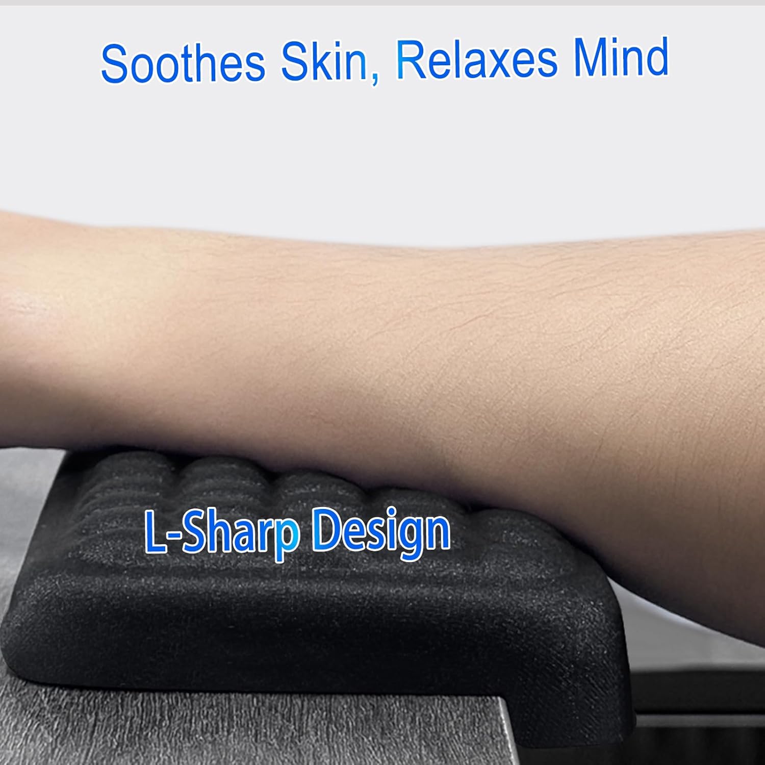 L-Shaped Desk Elbow Rest 4-Pack, Memory Foam Forearm & Wrist Support Pad with Non-Slip Base for Table or Desk Edge, Ergonomic Pain Relief for Office Typing and Gaming (Black)