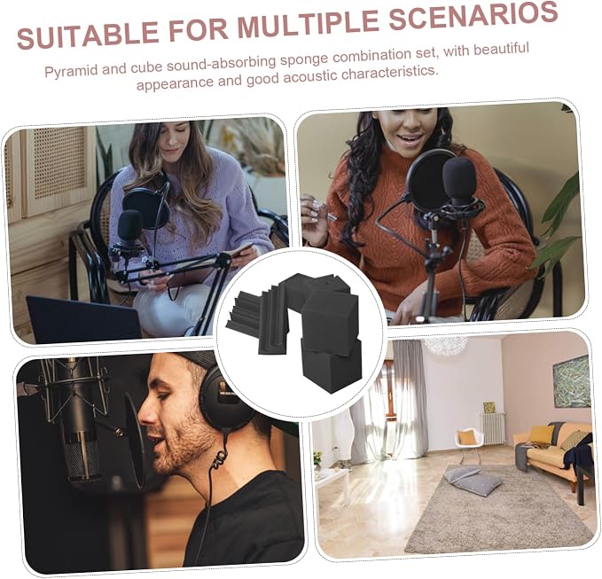 16 piezas de paneles aislantes acústicos para esquinas, trampas de graves para reducción de ruido en estudios y teatros en casa, alta densidad aislante acústico para tratamiento acústico miniatura 7