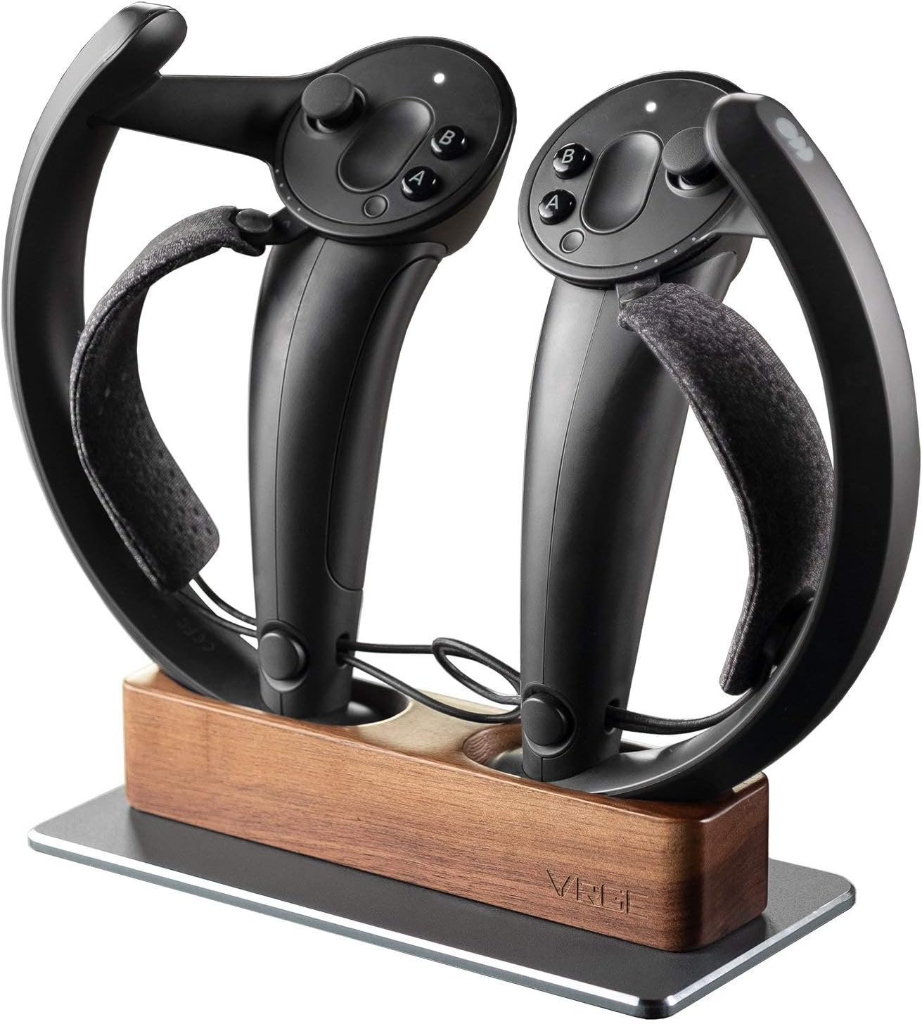VRGE - Index Controller Dock - Premium Wood Top Storage and Charge Station for Valve Index VR Controllers