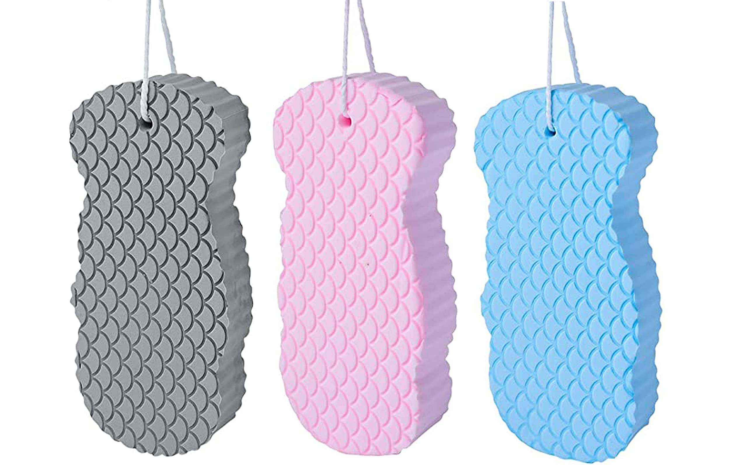 VALAMJI Soft Bath Body Shower Sponge Reusable Exfoliate Dead Skin Remover for Men Women, Adult and Children (Multicolor - 2PCS)