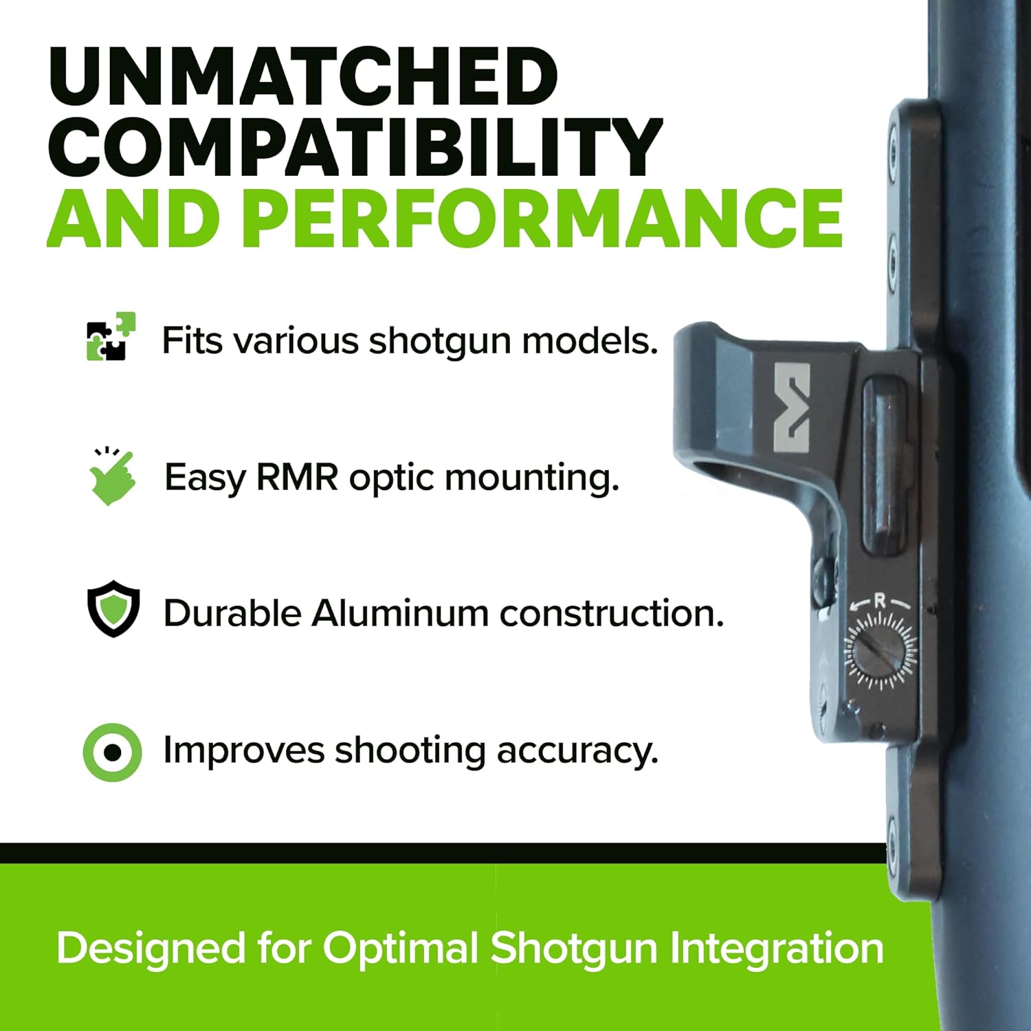 Meprolight RMR Shotgun Plate - Compatible with RMR Footprint Pistol Optics, Direct Firearm-to-Optic Mounting, for M2/M4/SBE