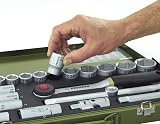 Proxxon 23112 Super Compact Socket Wrench Set with 10 mm (3/8 Inch) Reversible Ratchet 65-Piece Tool Set in Steel Box - 4