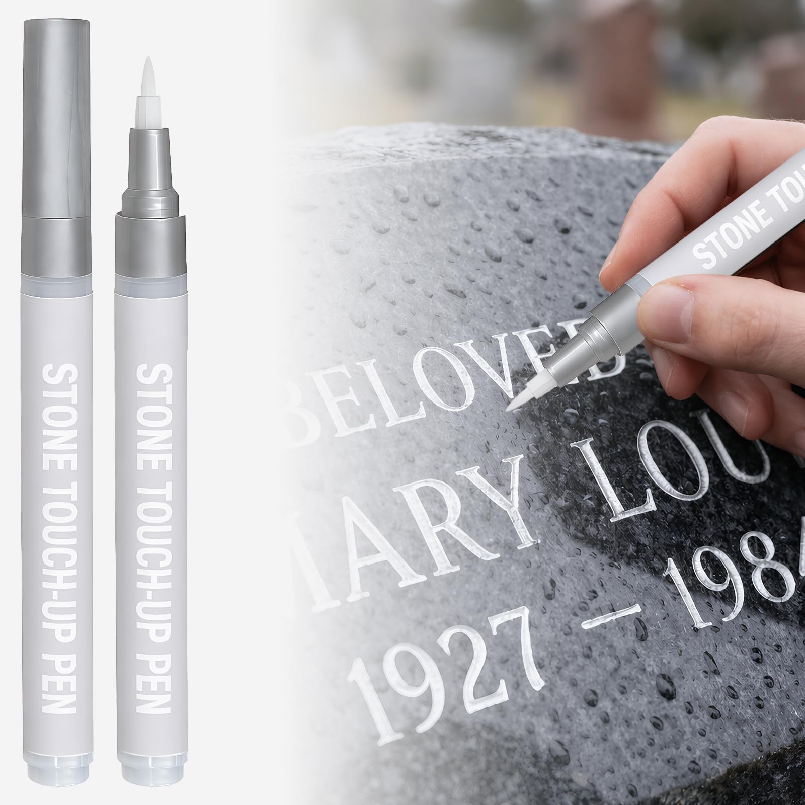 Mnuwoee Silver Gravestone Marker Pens Headstone Lettering Paint
