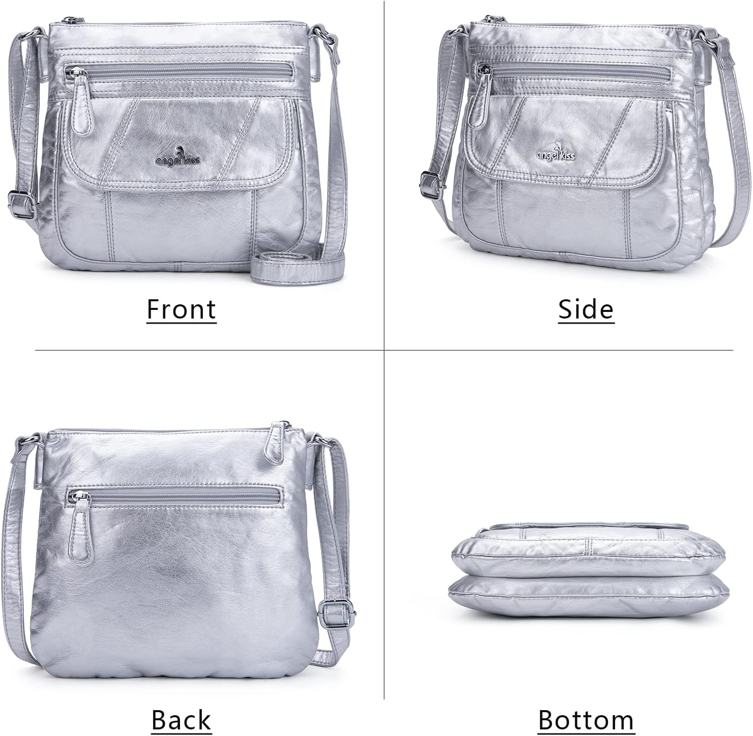 Angelkiss Small Womens Crossbody Bag Leather Shoulder Purse for Women Hobo Bag with Adjustable Shoulder Strap - Image 6