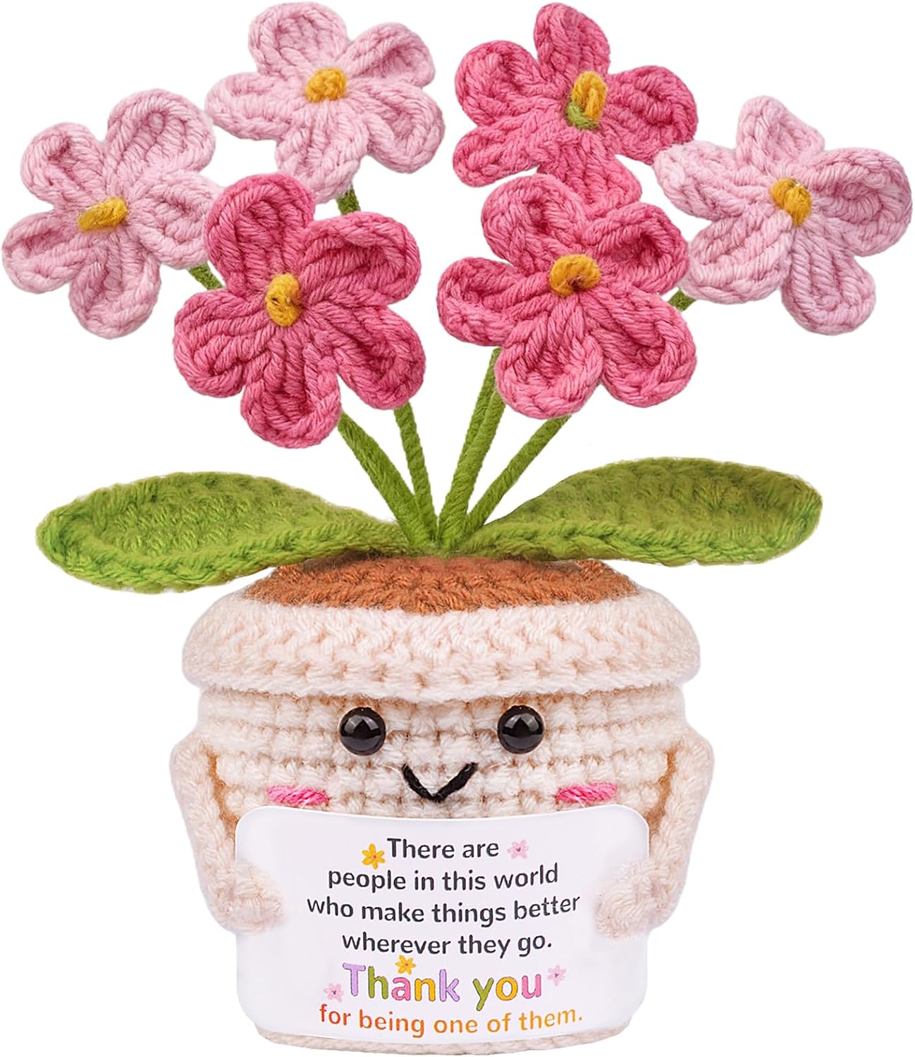 Handmade Positive Crochet Emotional Support Flower Thank You Gifts
