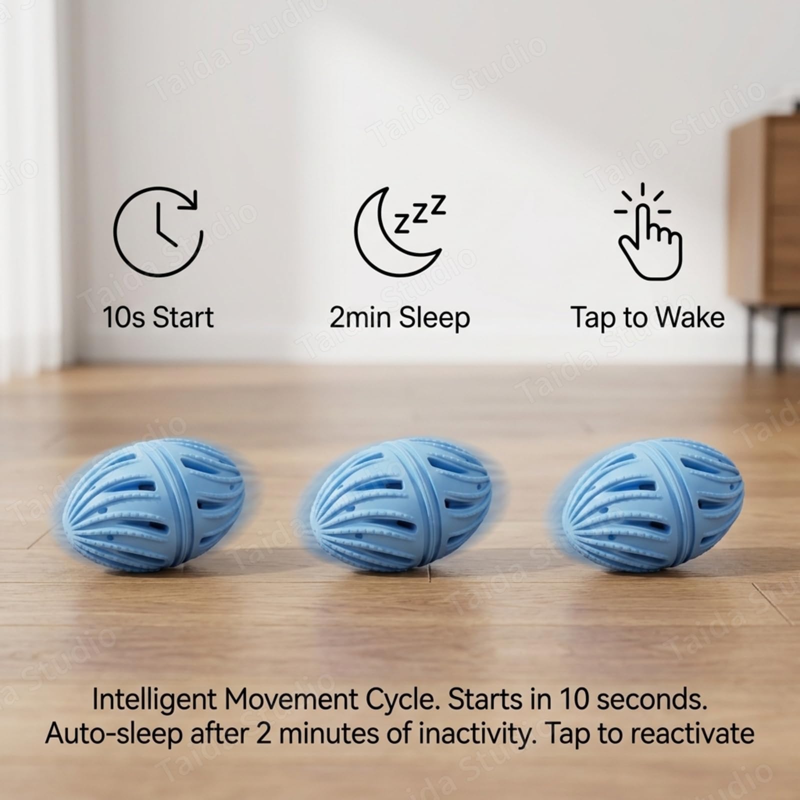 Balle de dentition automatique en TPE pour chien avec activation par le | Capteur intelligent ; crêtes de nettoyage dentaire ; construction durable sans danger pour les morsures ; convient aux races