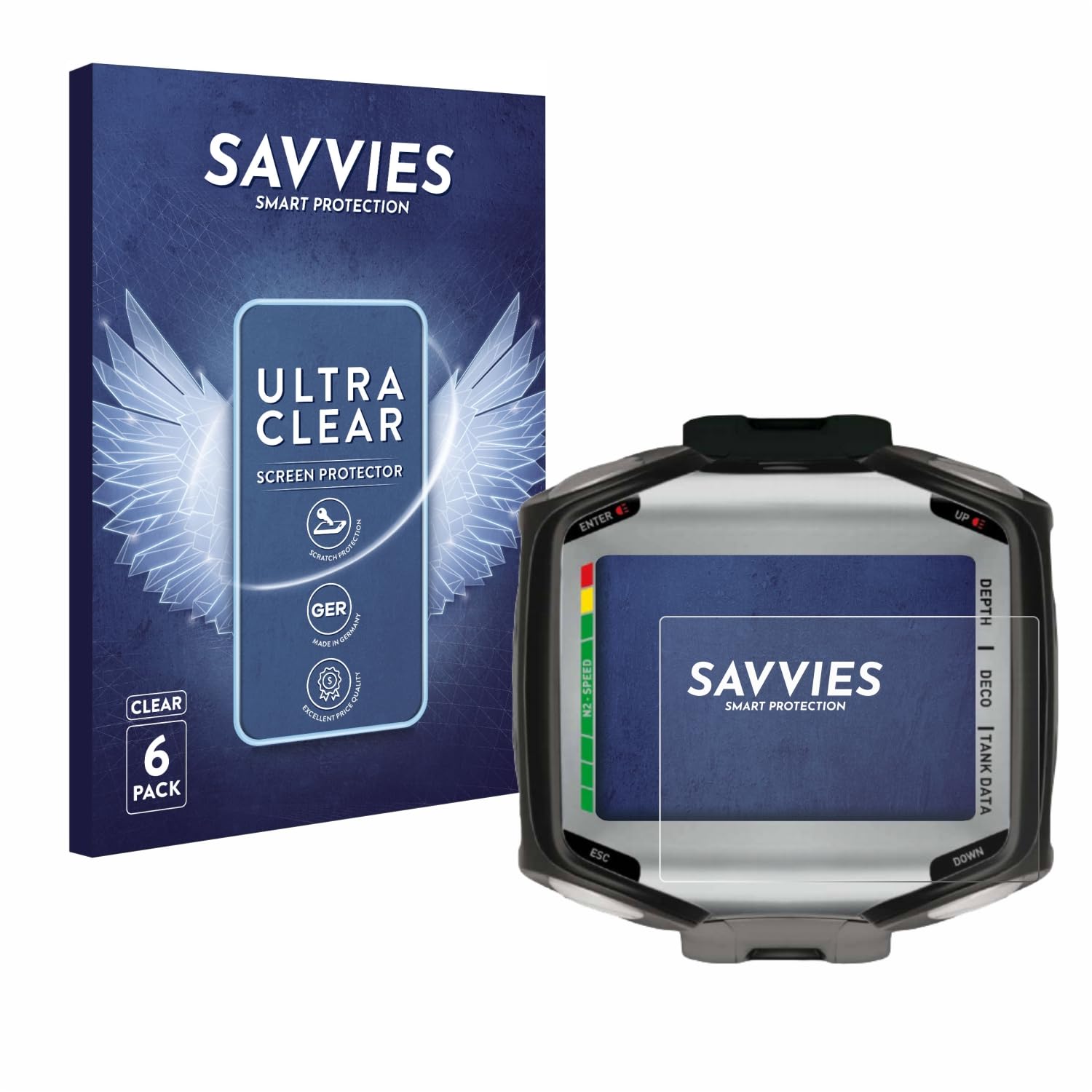 savvies 6 Pezzi Pellicola Protettiva per Mares Quad/Quad Air Protezione Schermo Trasparente