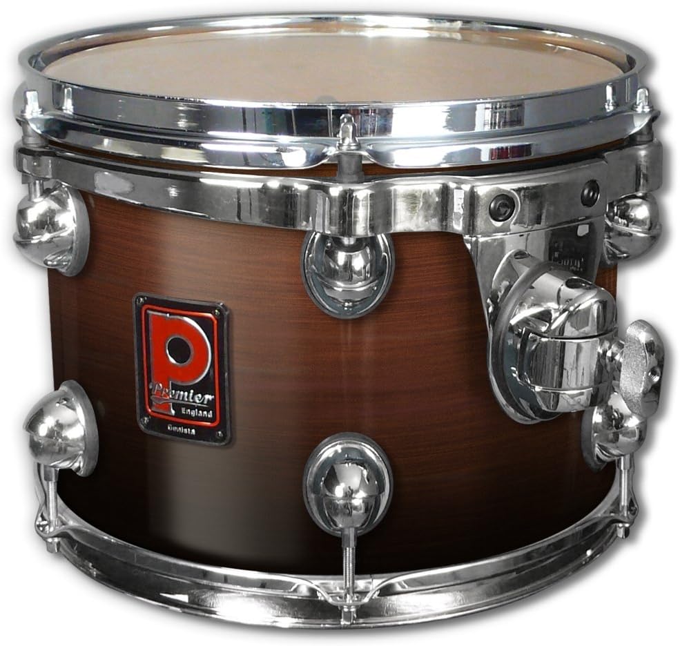 Premier Drums Genista Series 43200DWF 1-Piece Birch 10x8 Inches Quick Tom, Drum Set (Dark Walnut Fade Lacquer)