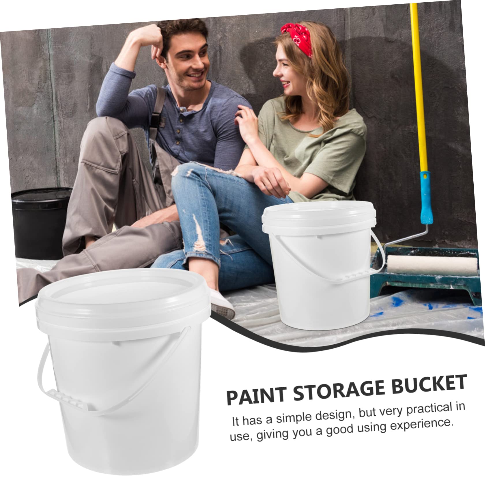 Cubo de Pintura Blanco Hdpe de 10 L con Tapa para Almacenamiento | Recipiente Hermético, Resistente a Caídas Deformación, Apto para Agua y Embalaje de Pintura