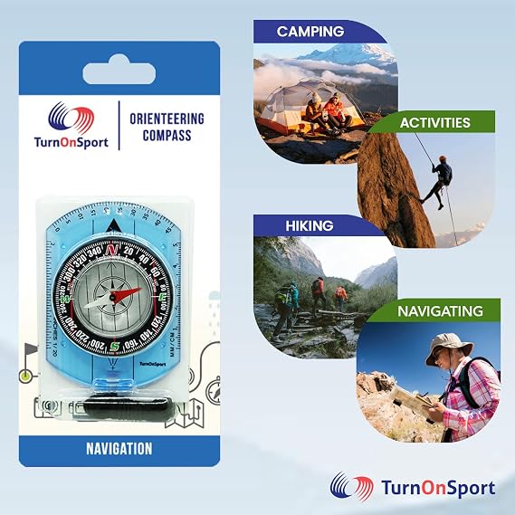 Orienteering Compass - Hiking Backpacking Compass - Advanced Scout Compass Camping and Navigation - Boy Scout Compass Kids - Childrens Compasses for Map Reading - Baseplate Compass Survival