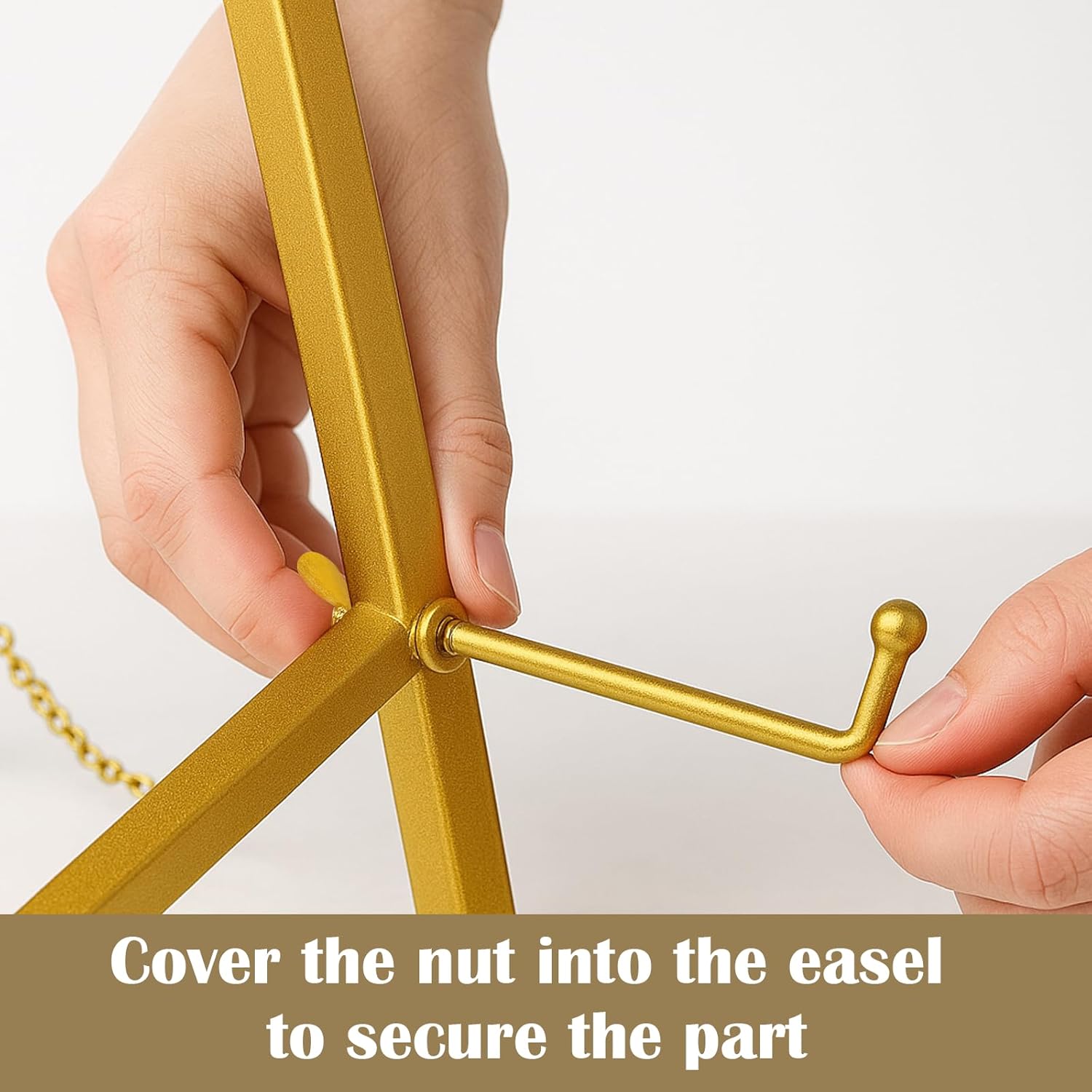 Falling in Art Metal Easel Stand, 16.5" Table Top Easel Stand for Display, Tripod Mirror Plate Stand Holder for Photos, Books and Wedding Signs, Gold