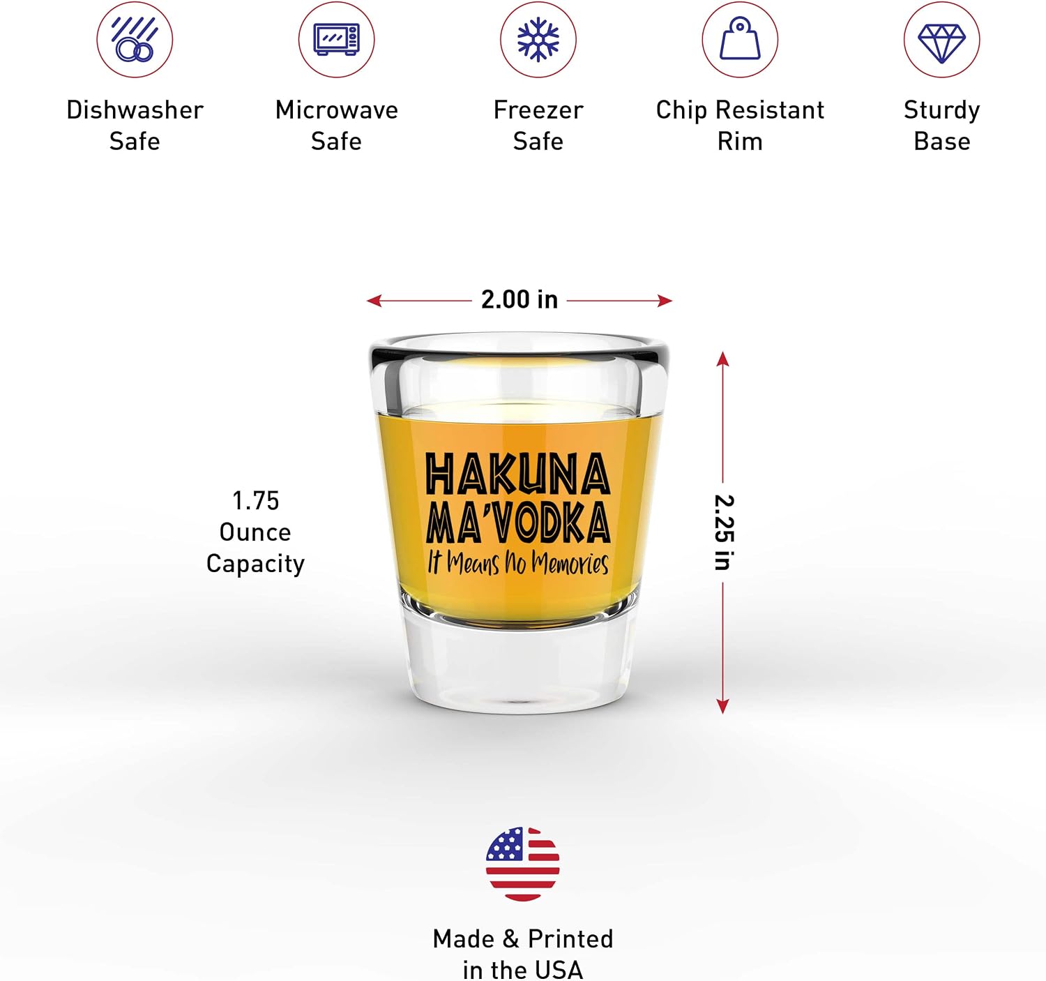 Hakuna Mavodka Glass, Funny Shot Glasses for Women, Drinking Gifts for Men