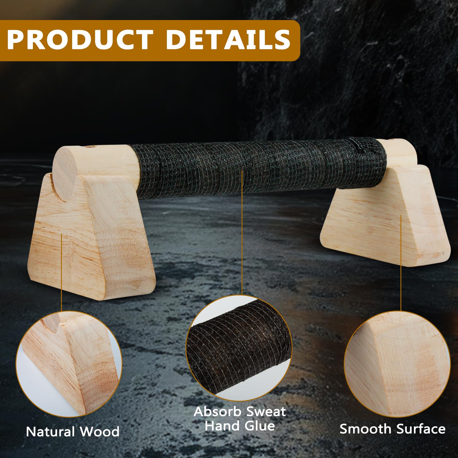 2 Stück Liegestützgriffe, Holz Parallettes 25cm, Calisthenics Equipment, Handstand Griffe Aus Holz, Liegestütz Barren, Rutschfeste Push Up Bars für Calisthenics, Fitness, Oberkörpertraining