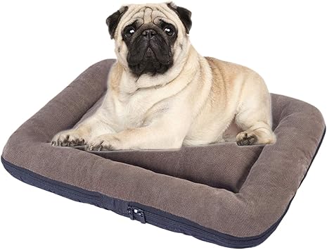 Amazon ペット用ベッドクレートマットは洗えます 犬用マットベッド滑り止めの中型大型犬と猫 取り外し可能なカバー付きの柔らかい整形外科用スリーピングベッド 茶色 M Joofff ベッド クッション 通販