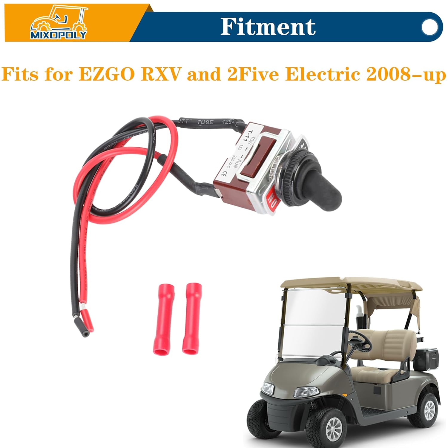Golf Cart Run Tow Switch Replacement Kit for EZGO RXV and 2Five Electric 2008-up, OEM 608900