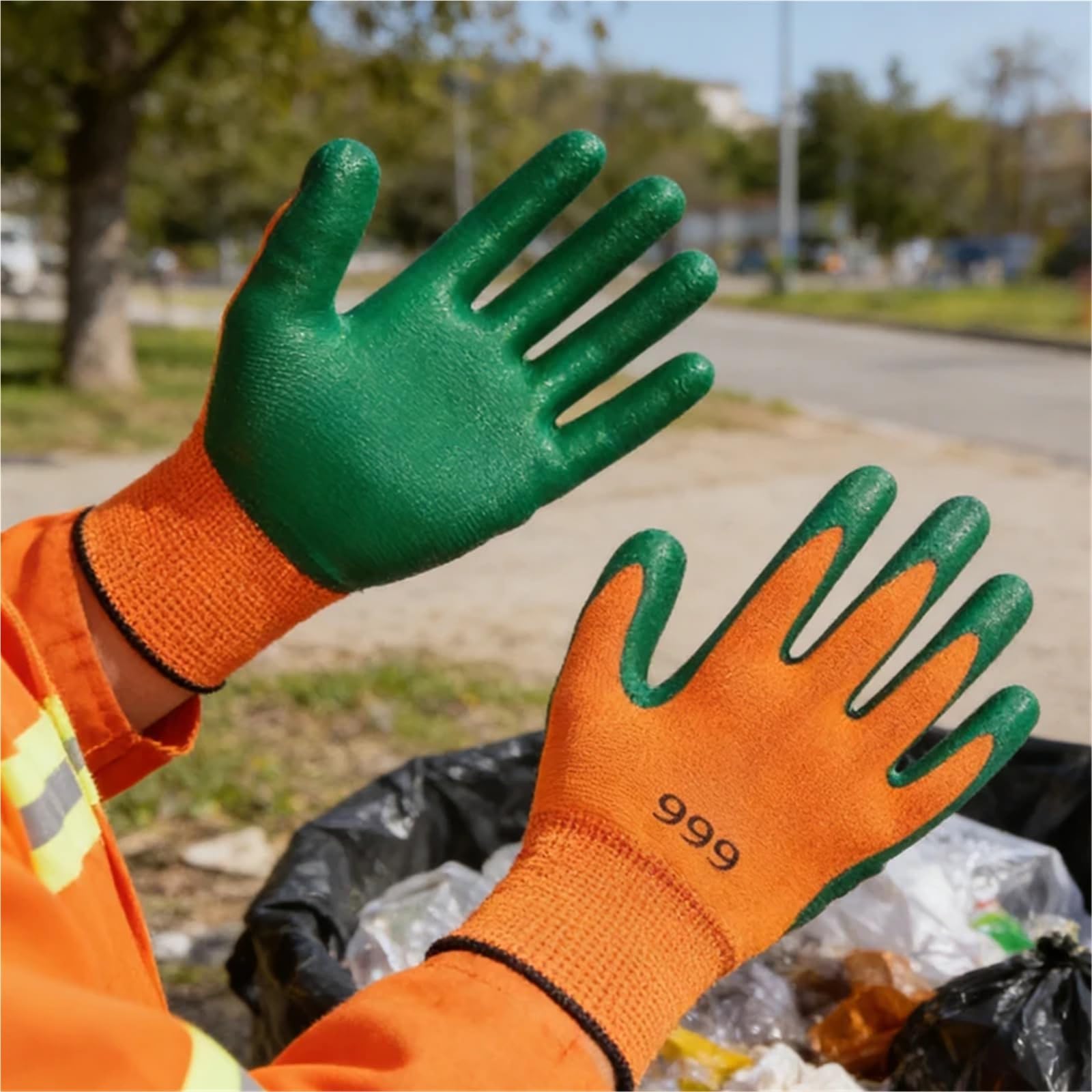 Compatible con guantes de seguridad de látex de nitrilo resistentes a los álcalis, cómodos y suaves for construcción, albañilería, carpintería y trabajos al aire libre