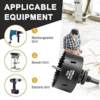 Vista 39 de Sierra perforadora de 4 1/8 pulgadas (4.134 in) para madera y plástico, broca de núcleo de cortador de agujeros bimetálico HSS para paneles de yeso