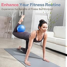kisnbld Small Exercise Ball, 9 Inch Mini Pilates Ball, Anti Burst and Slip Resistant Mini Yoga Ball for Stability, Fitness, Physical Therapy & Stretching Workout at Home Gym & Office(4 Mistyrose)