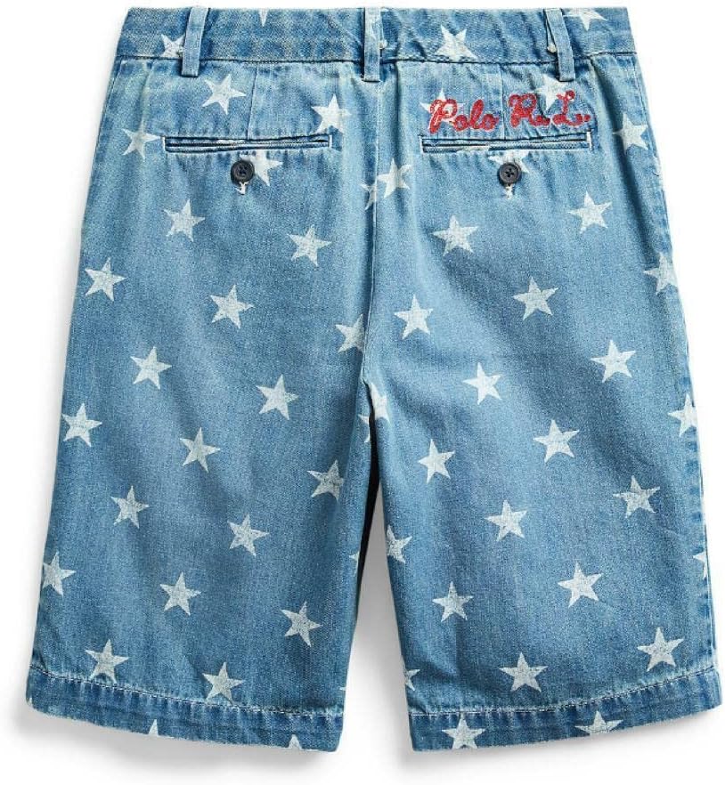 Polo Ralph Lauren Big Boys Flat Front Chino Star Shorts 18 Beiges