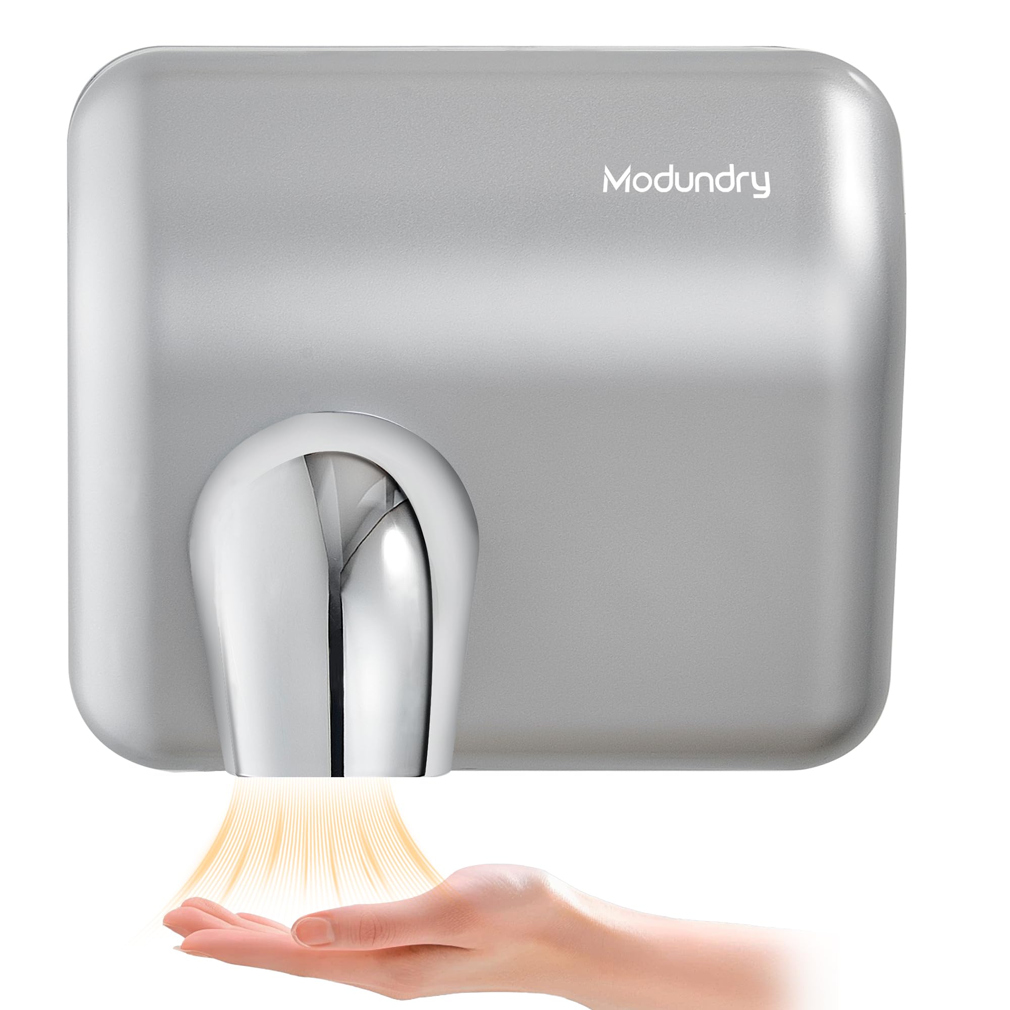 Seche Main Électrique Mural, Automatique Sèche-Mains à Grande Vitesse 5-7 Secondes Séchage pour Commercial Toilettes, 2300W, ABS, Argenté
