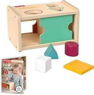 Fisher-Price Montessori Wooden Toy Object Permanence Box Поиск and Find Wooden Sort…
