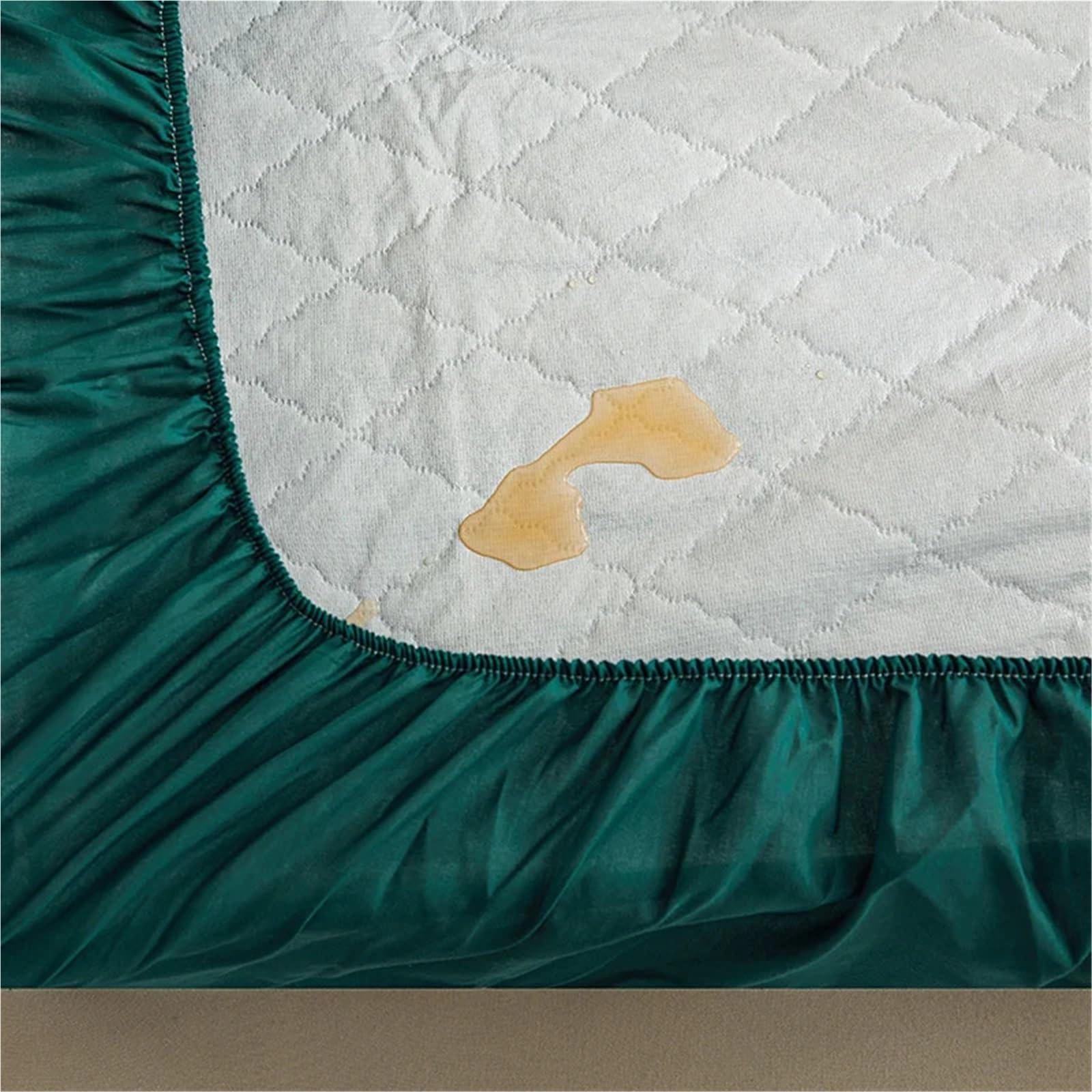 Funda de colchón Impermeable y Acolchada, Protector, Funda, sábana Ajustable, sin Almohada para ColchóN(Green,180x200x30cm)