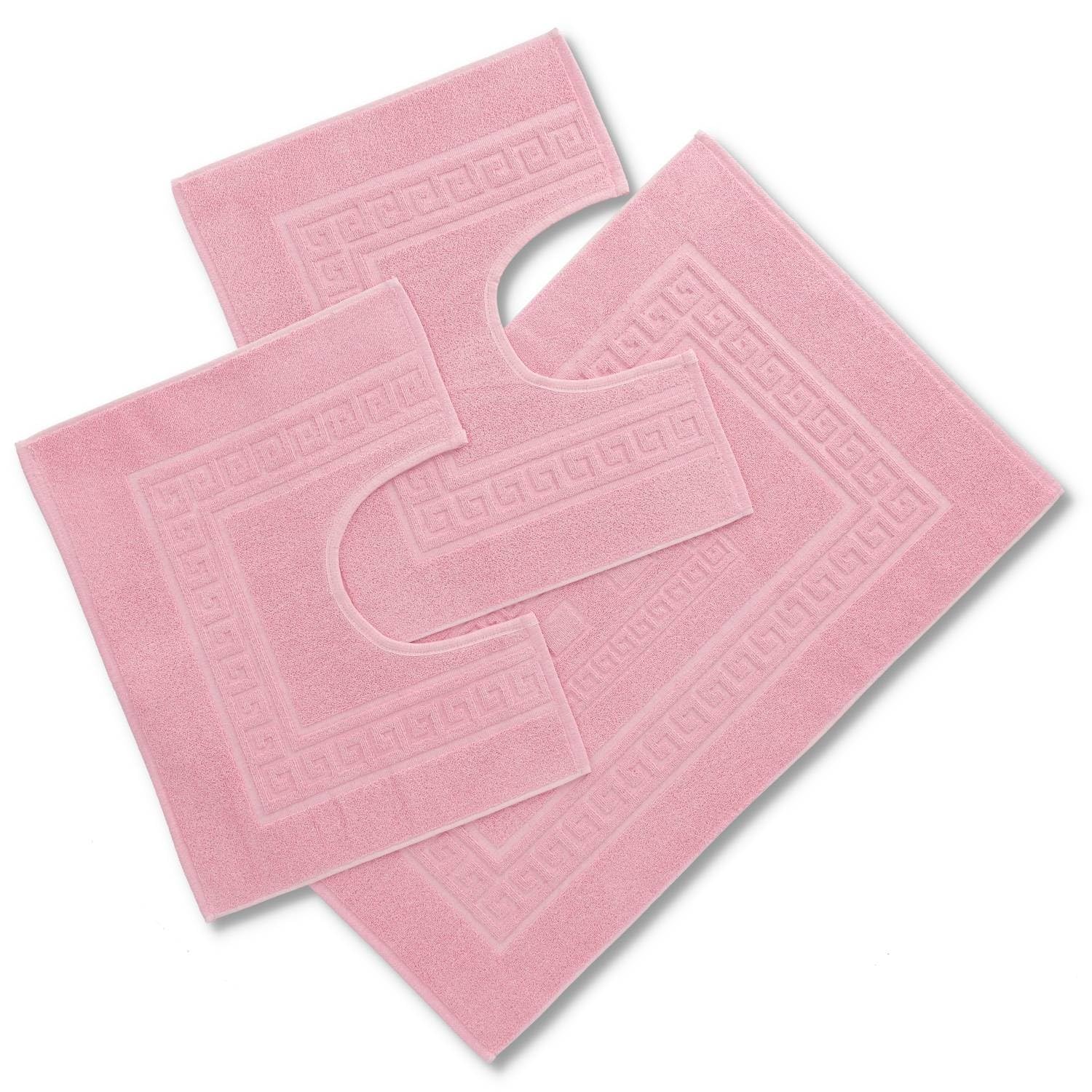 Tappeto con bordi e motivi floreali 60x90 cm rosa Flomi