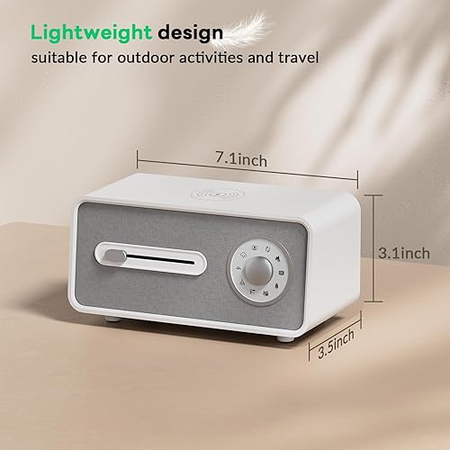 Miniatura 8 de Máquina de sonido de ruido blanco para dormir, 9 sonidos naturales y relajantes, cargador inalámbrico, reproducción de música para dormitorio y