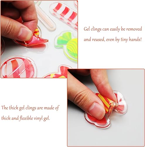 Vista 72 de 20 calcomanías de gel grueso en forma de corazón, para el día de San Valentín, fiesta, aniversario, boda, fiesta, hogar, oficina, decoración