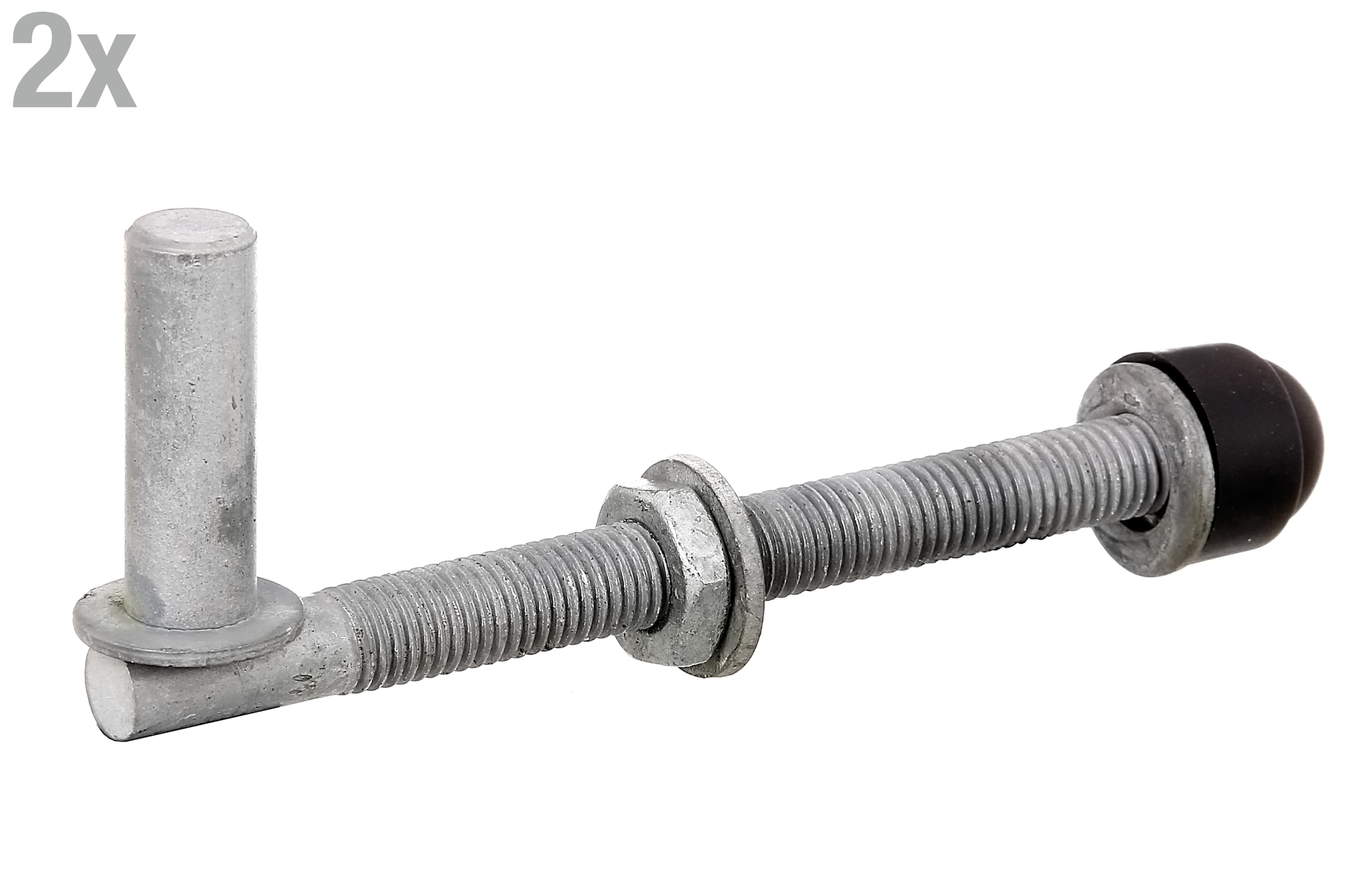 Alberts 410650 Kloben | ein Paar, zum Durchschrauben, verstellbar | feuerverzinkt | Dornmaß Ø13 mm | Länge 140 mm | Gewinde M12 (Packung mit 2)