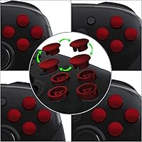 Vista 3 de eXtremeRate ABXY - Botones intercambiables de color rojo escarlata para Nintendo Switch Pro Controller, repuesto ABXY para controlador NS Pro