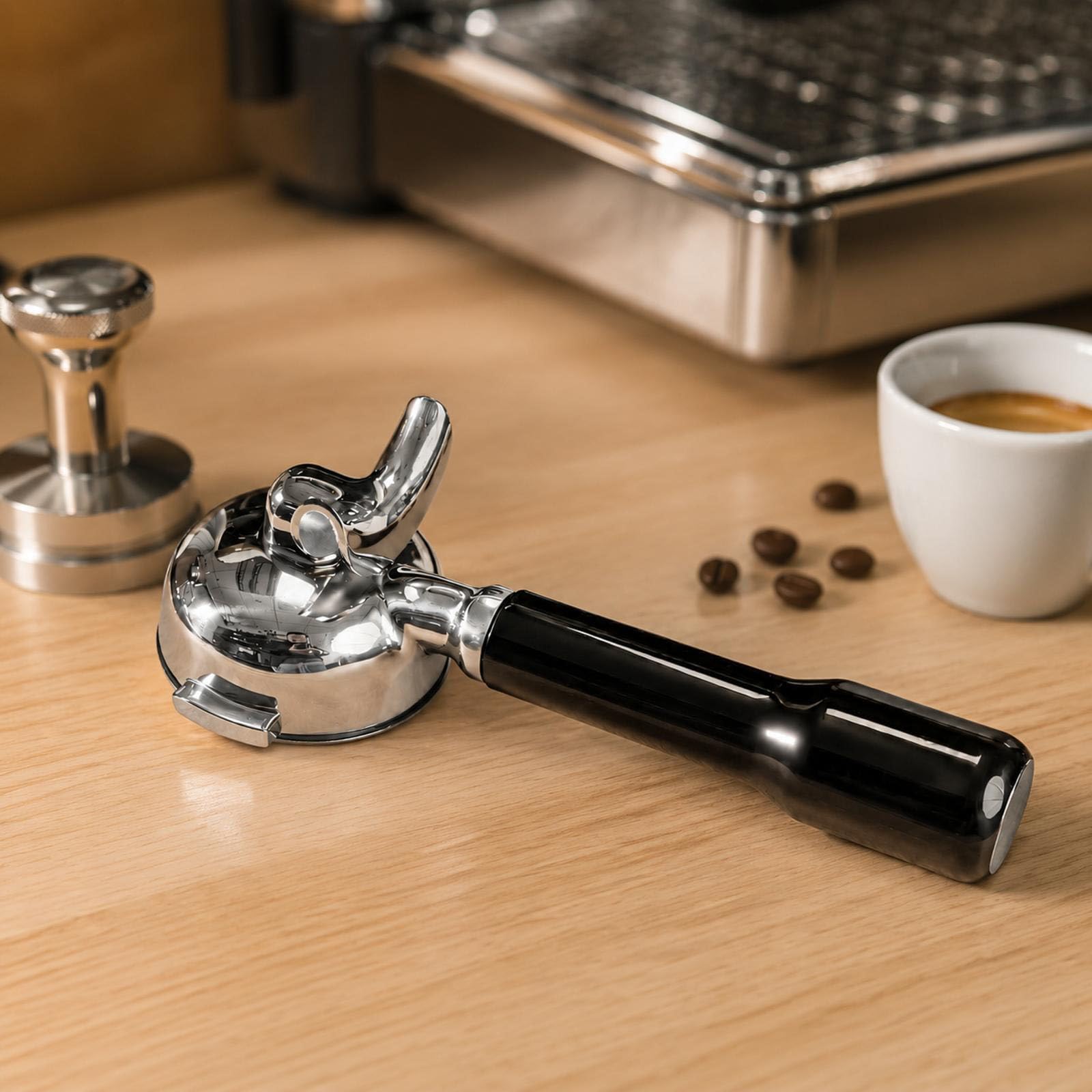 Portafiltro espresso de repuesto con mango de preparación de 58 mm