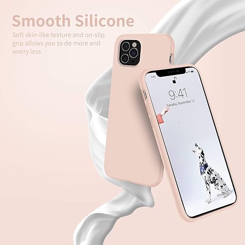 Miniatura 3 de OTOFLY Funda compatible con iPhone 11 Pro, ultra delgada, de silicona líquida, antiarañazos, a prueba de golpes, con forro de microfibra (rosa)