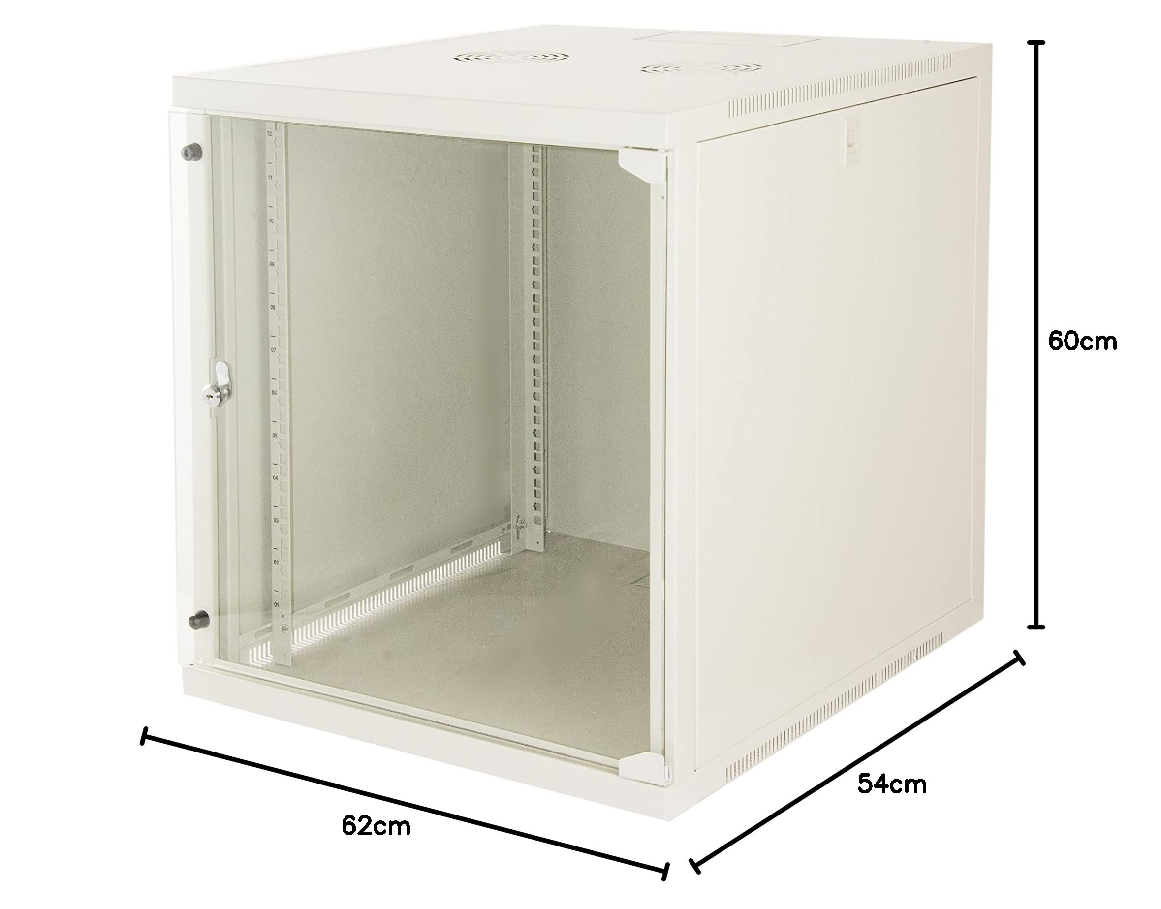 Link LK1912U66G Armadio Rack 19" 12 Unità da Muro 620X 540 X Profondità 600 mm, Grigio Chiaro