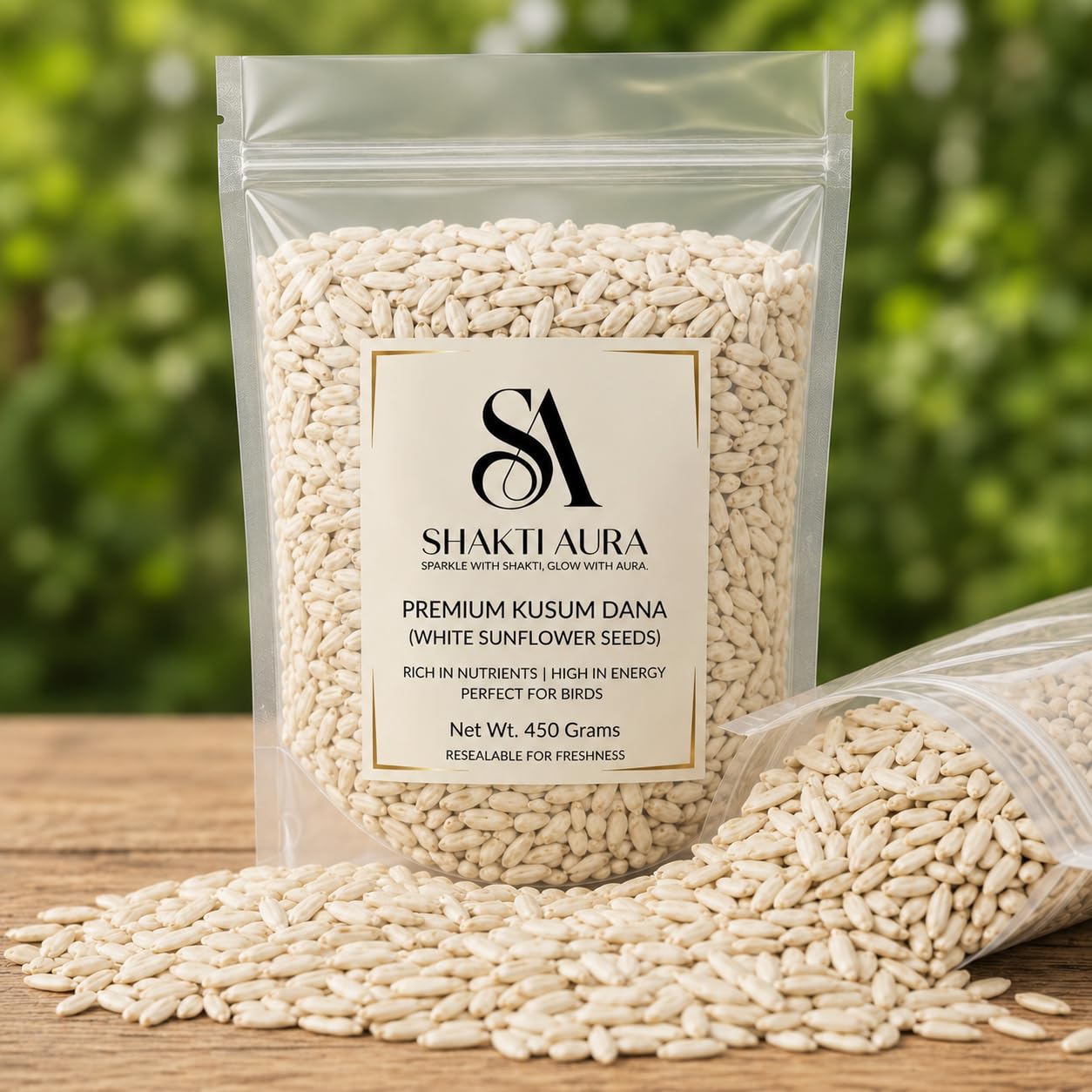 Shakti Aura Kusum Dana White Organic Sunflower Seeds for Wild Birds & Gilehri (450 Grams)-image-39