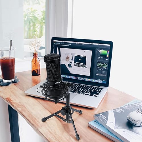 Miniatura 5 de Geekria Soporte de micrófono para trípode de mesa para Creators compatible con micrófonos ATH AT2020, AT2020USB, AT2035, AT2050, ATR2500x, soporte