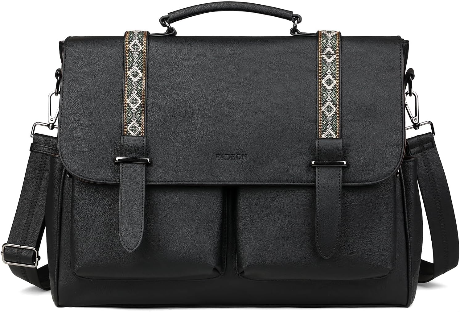 FADEON Messenger Bag for Women, Designer Leather Satchel Backpack Purses Large Laptop Briefcase Multi Pocket Shoulder Bags