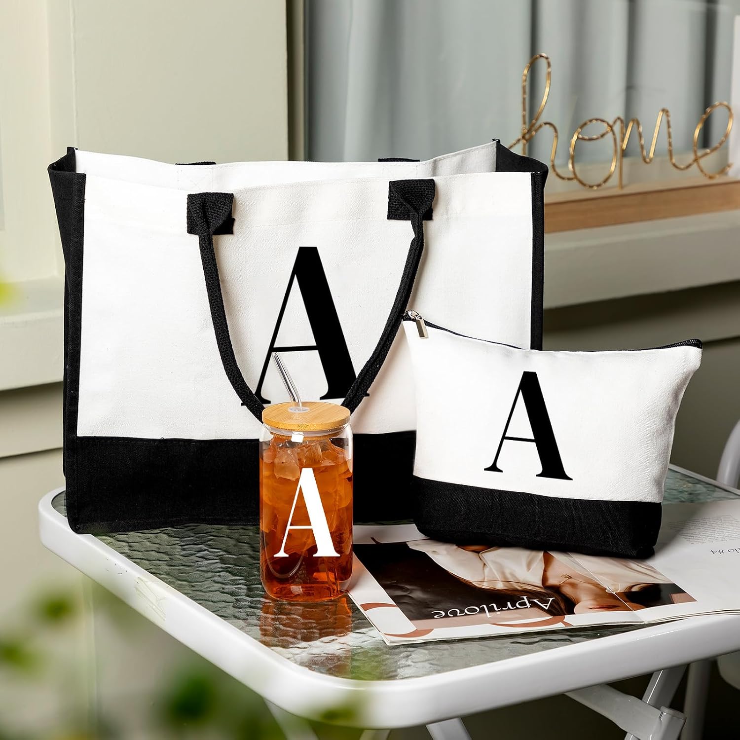 Aliceset 3 Pcs Initial Monogram Gift Set for Women