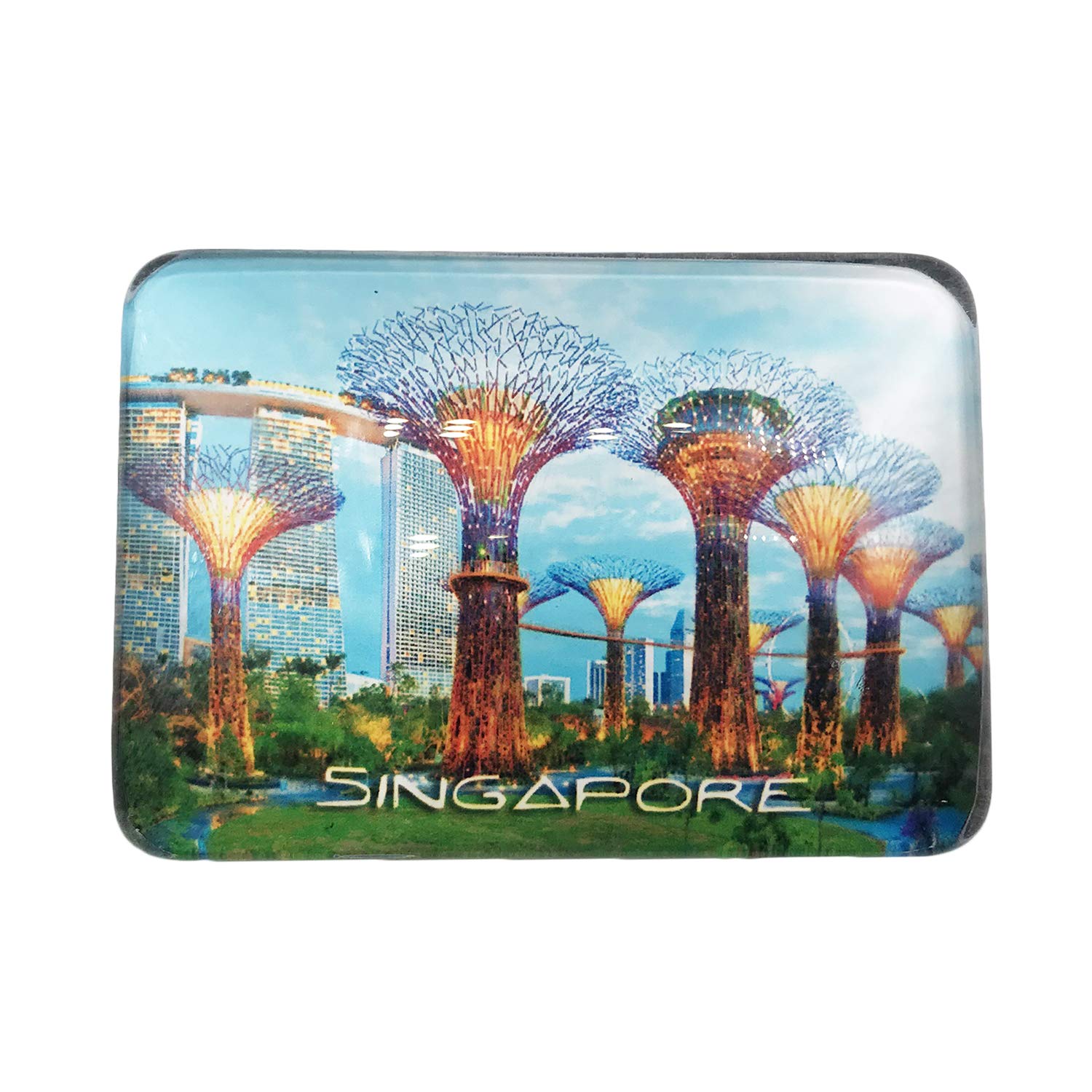 Wedarego Singapore 3D Gardens By The Bay Refrigerator Fridge Magnet Crystal Glass Magnet Tourist Travel Souvenir Collection Gift Magnetic Sticker Home Kitchen Decoration