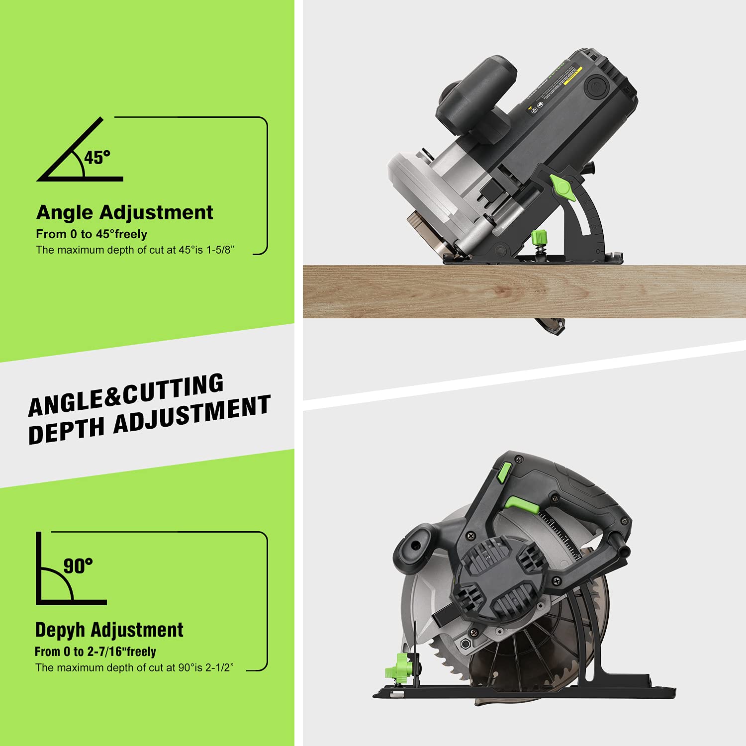 GALAX PRO Circular Saw 5800 RPM HandHeld Cord Circular Saw, 10 Amp