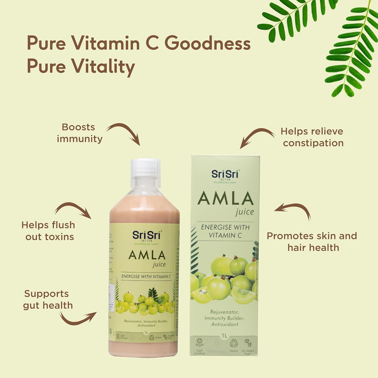 Sri Sri Tattva Amla Juice, 1Litre (Pack of 3)