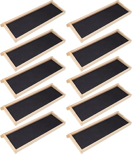 Miniatura 1 de TOPINCN 10 Set Beehive Frames and Foundations Nest Foundation Sheets Beekeeping Bee Frame Shallow Box Supplies Honey Bee Deep Beehive Frames