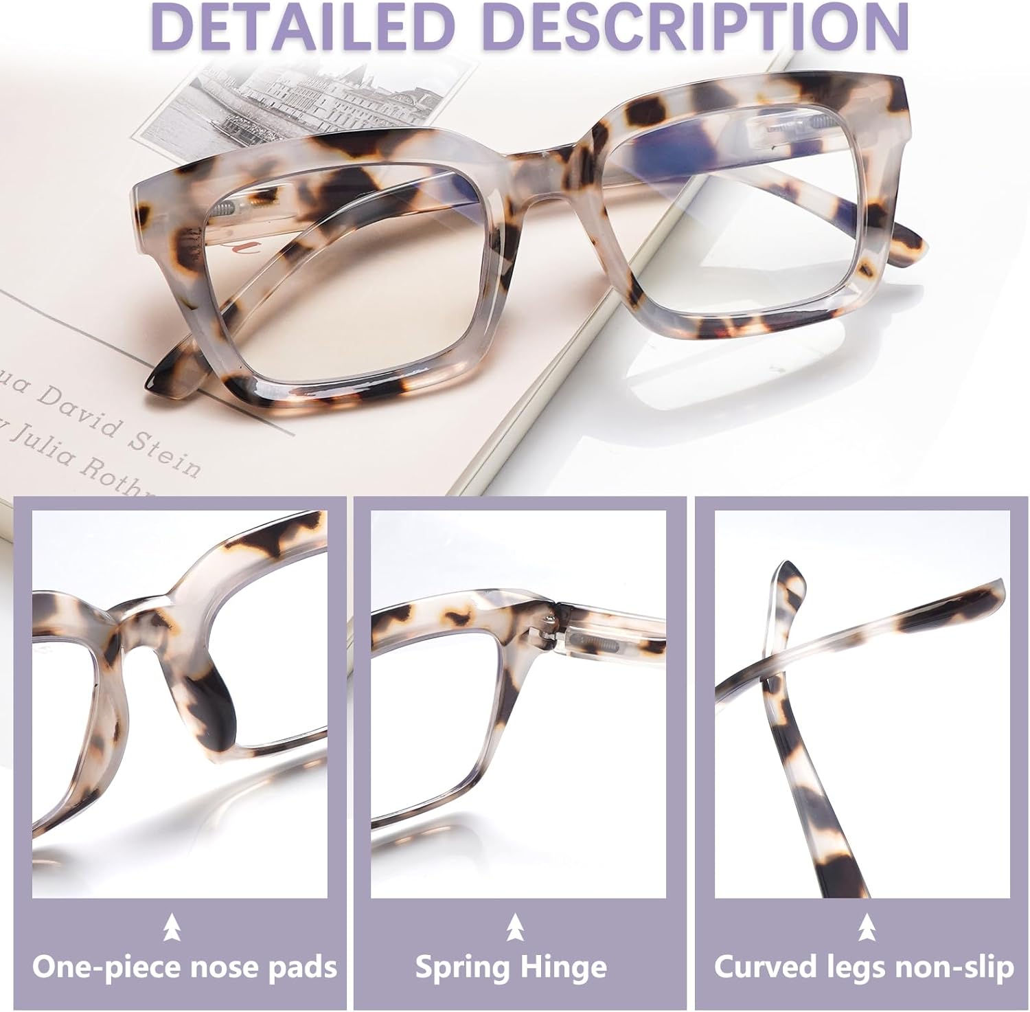 Progressive Multifocus Reading Glasses for Women Blue Light Blocking, Photochromic Multifocal Reading Sunglasses - Image 5