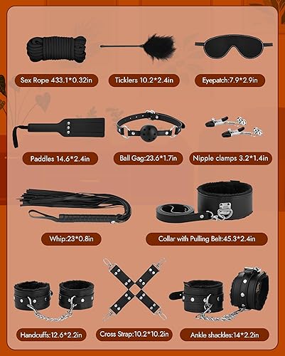 Miniatura 7 de Utimi Under The Bed Bondage Restraints Sistema negro Black, Black - 9 Piece Set