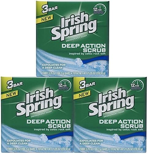 Miniatura 3 de Irish Spring Deep Action - Jabón de barra exfoliante suavizante, hidratante, exfoliante, paquete de 3