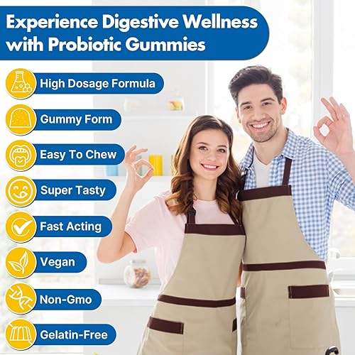 Miniatura 8 de Gomitas de probióticos y salud intestinal, 112.5 mil millones de UFC, sin azúcar, 8 cepas + prebióticos + hierbas - para digestivo, inmune, diarrea