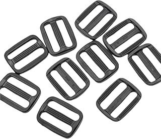 KUKU工房 プラスチックリュックカン コキカン 送りカン アジャスター 内径25mm 10個セット (B05.ブラック, 内径25mm)