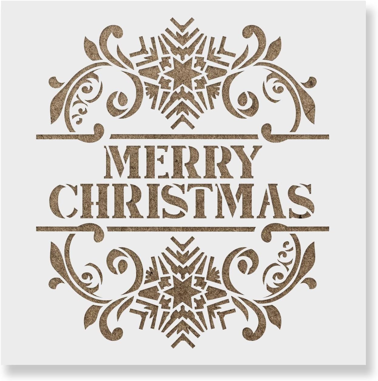Snowflake Merry Christmas Wall Sign Stencil - Sign Stencil, Christmas Stencil, Snowflake Stencil, Merry Stencil, Wall Stencil